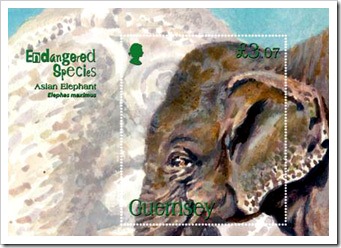 Guernsey Postage Stamp Asian Elephant